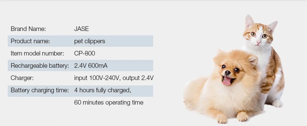 XIAOMI YOUPIN JASEPC-800 Dog Hair Clipper Trimmer USB Charging Grooming Electric Scissors Shaver Pet Supplies