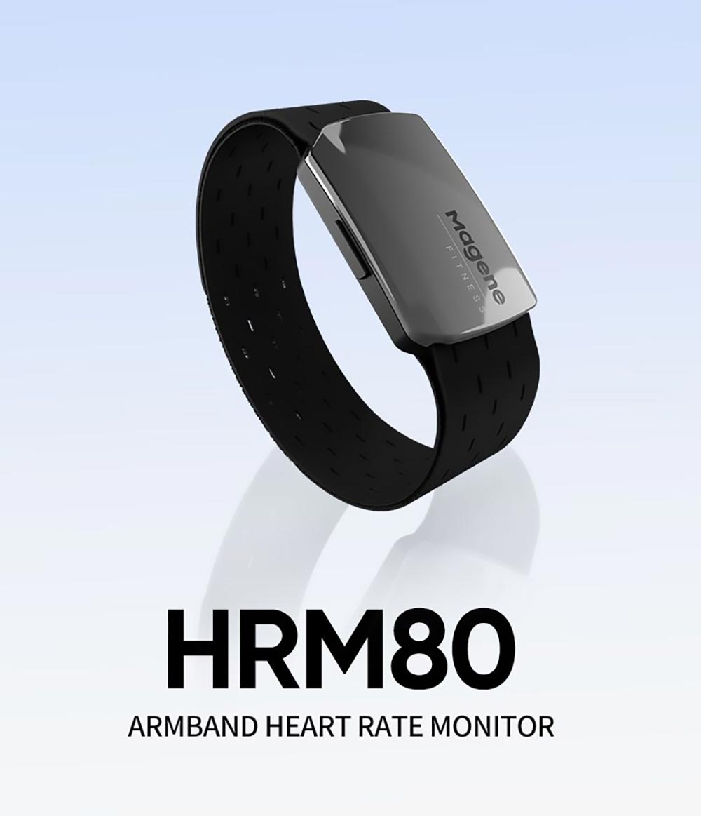 Magene HRM80 Armband Heart Rate Monitor Rechargeable ANT+/Bluetooth Connection IP67 Waterproof Support Fitness APPs