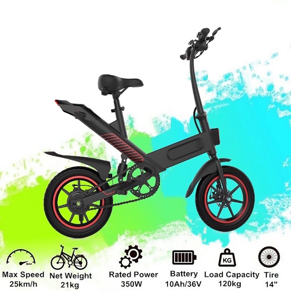 Dohiker Y-1 10Ah 36V 350W 14 Inches Moped Electric Bike Smart Folding Bike 25km/h Max Speed 50-60km Mileage - White