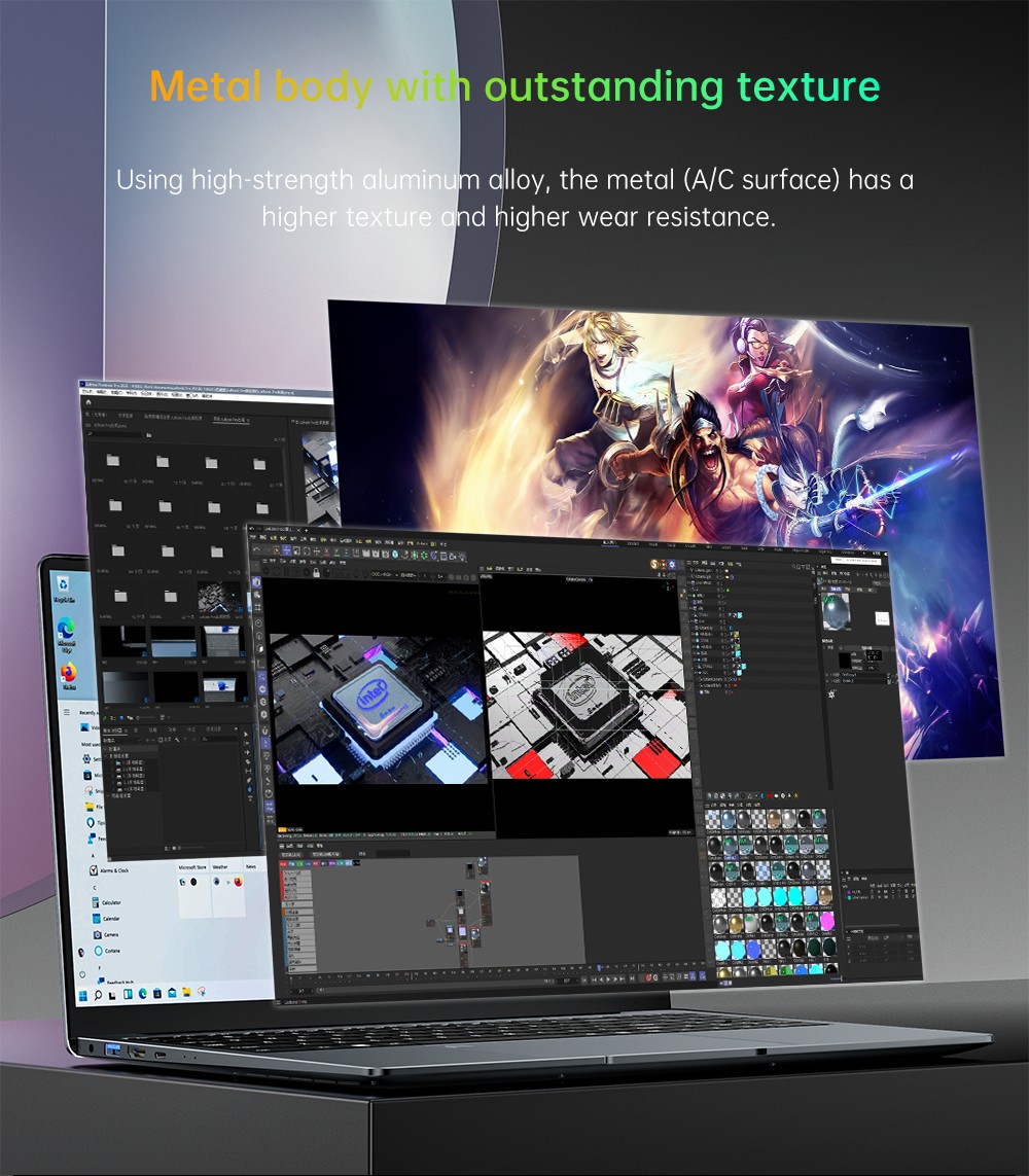 KUU G5 Laptop AMD R7 5800U Processor 15.6'' 1920*1080 IPS Screen 16GB DDR4 2666MHz 512GB PCIE Windows 11
