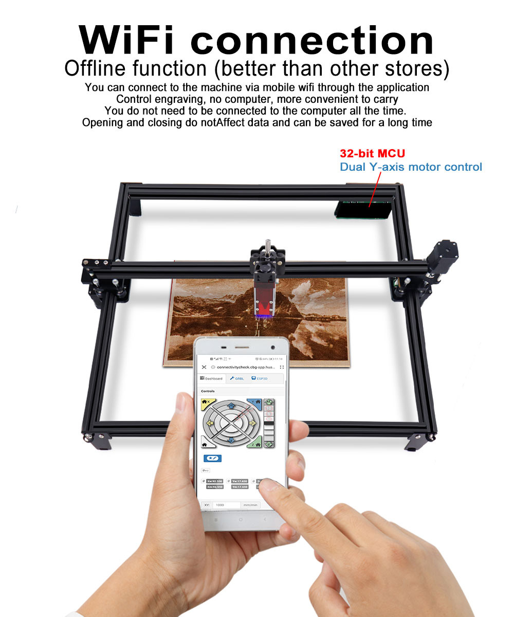 ZBAITU M37 FF80 EAIR 10W CNC Laser Engraving Cutting Machine With 32-Bit Motherboard, WiFi Offline Control
