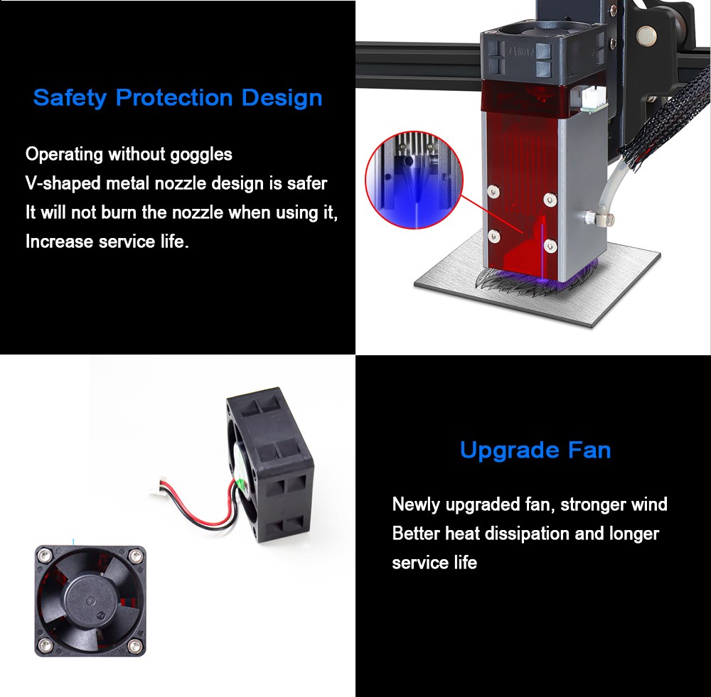 ZBAITU M37 FF80 EAIR 10W CNC Laser Engraving Cutting Machine With 32-Bit Motherboard, WiFi Offline Control