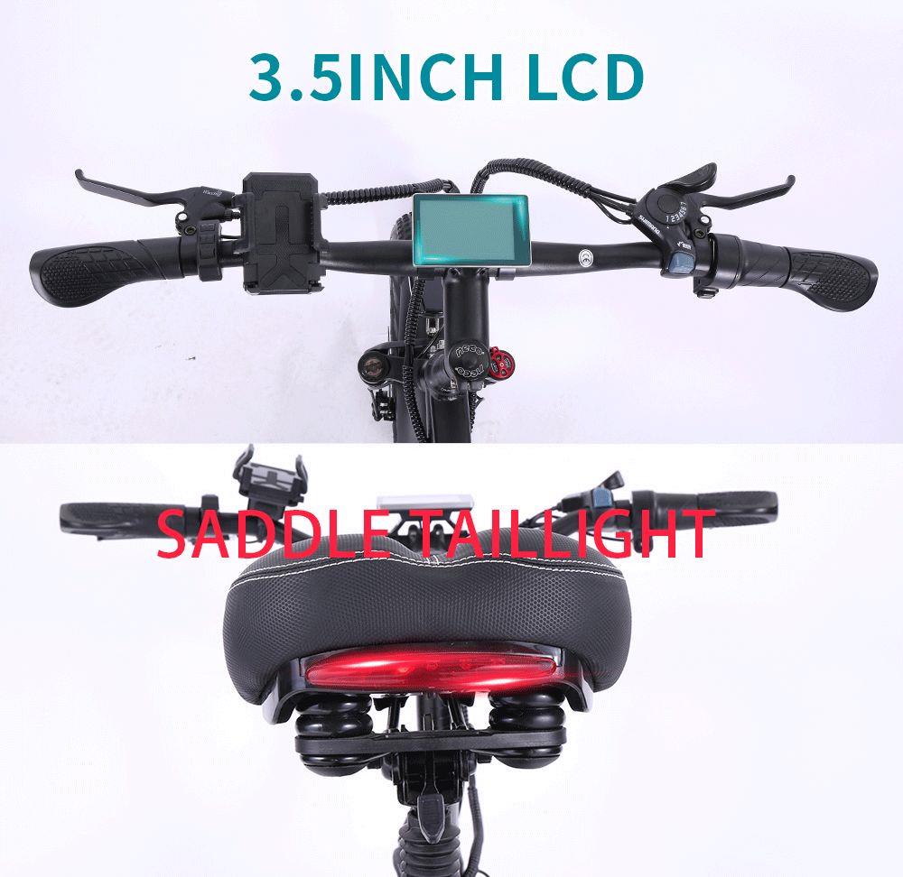 CMACEWHEEL T20 Moped Electric Bike Five Speeds 750W Motor 15Ah Smart BMS Max Speed 45km/h Smart Display Disk Brake 20 x 4.0 Fat Tires - Black