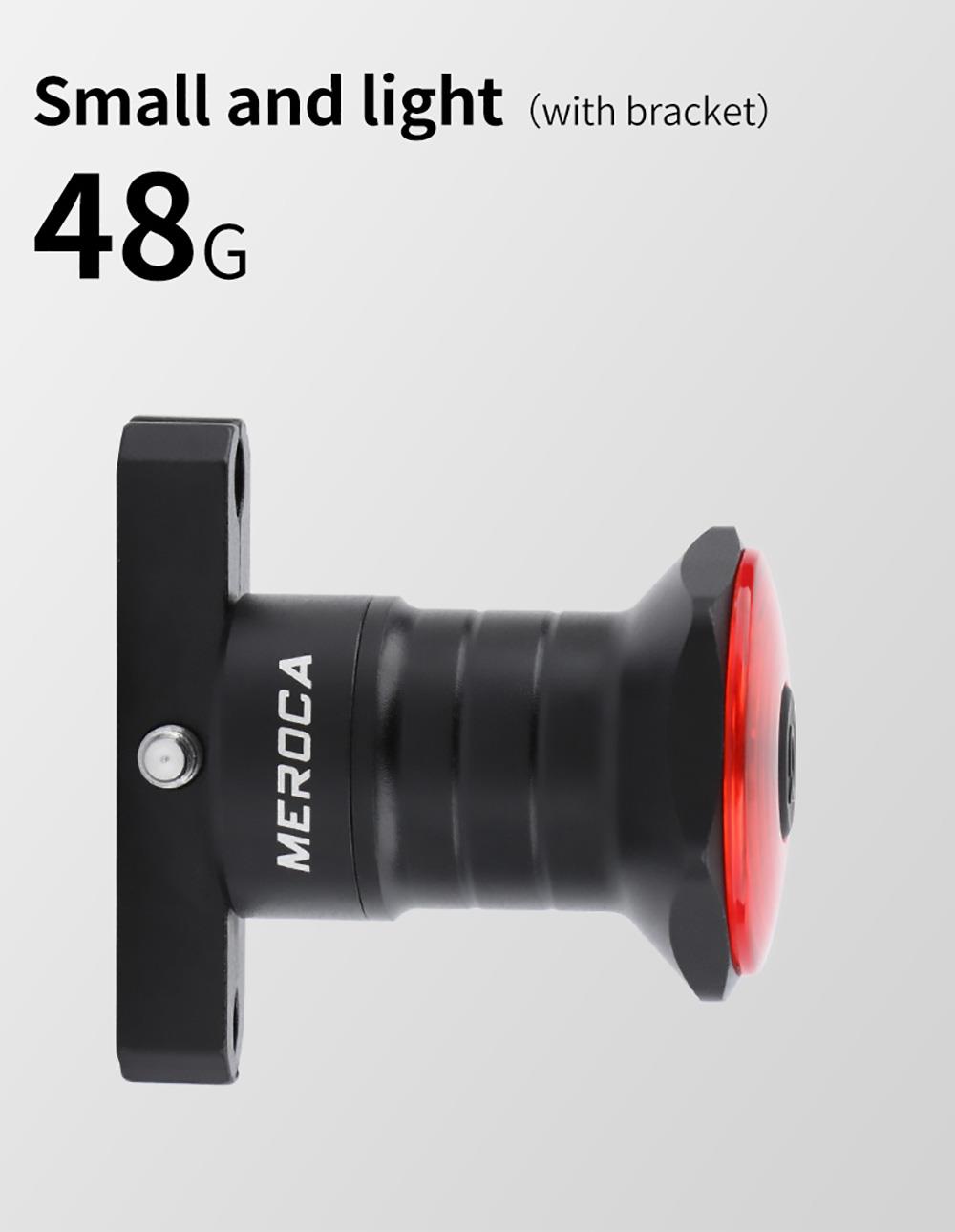 MEROCA WR15 Smart Bike Tail Light Brake Sensing Bicycle Rear Flashlight with 500mAh Battery 7 Light Modes for Seatpost