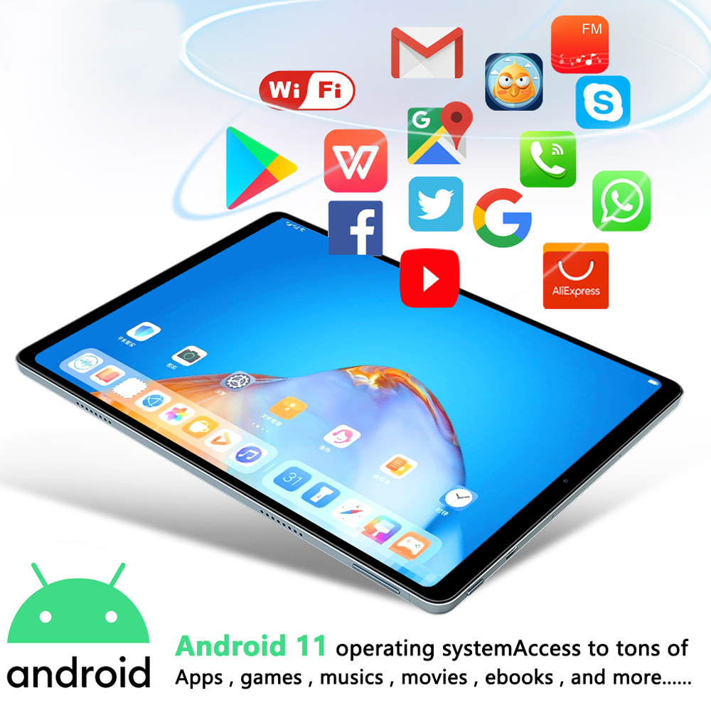 KUU UPAD 11 Inch Tablet PC 4G LTE Network and Phone Call Android 11 4G RAM 64G ROM T618-Unisoc 5G WIFI 13M Camera