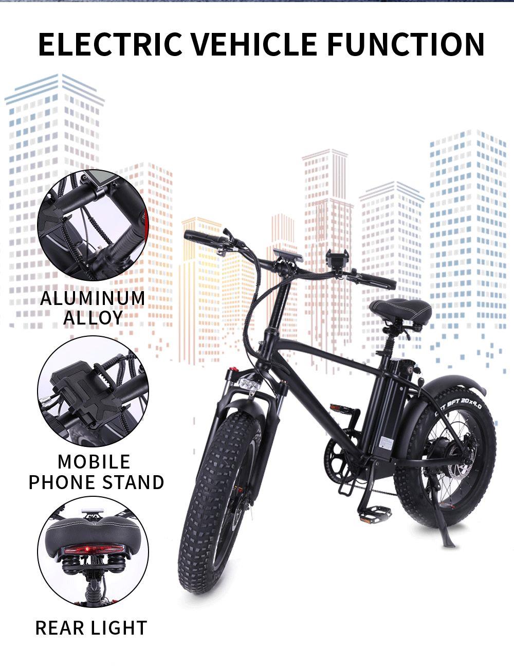 CMACEWHEEL T20 Moped Electric Bike Five Speeds 750W Motor 15Ah Smart BMS Max Speed 45km/h Smart Display Disk Brake 20 x 4.0 Fat Tires - Black