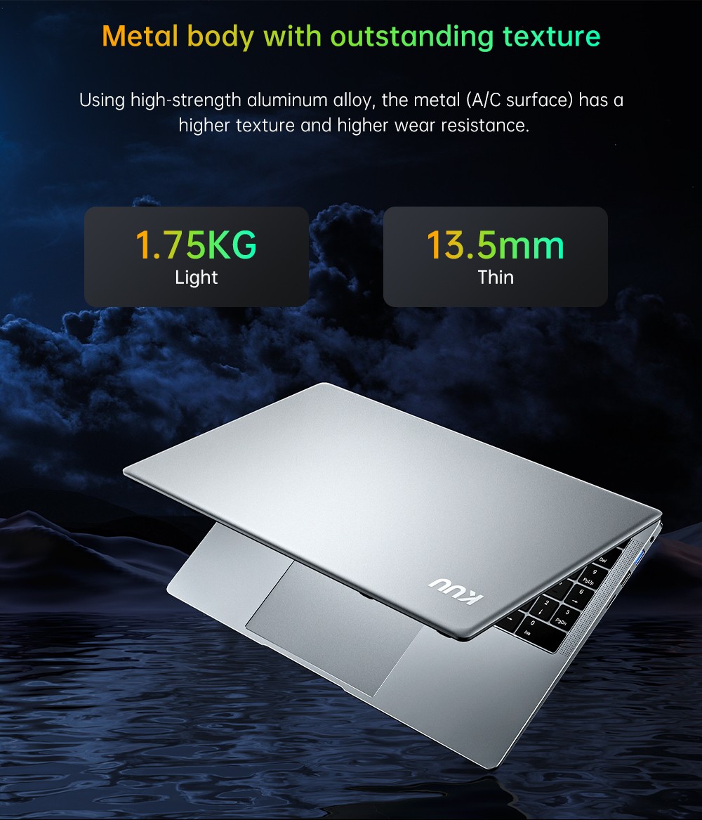 KUU G5 Laptop AMD R7 5800U Processor 15.6'' 1920*1080 IPS Screen 16GB DDR4 2666MHz 512GB PCIE Windows 11