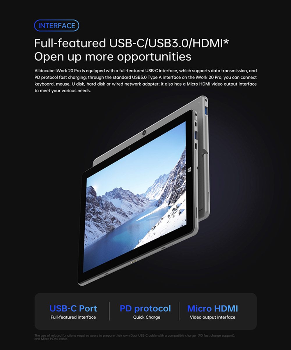 ALLDOCUBE iWork 20 Pro Tablet PC 10.5'' IPS Screen Intel N4120 8GB RAM 128GB ROM Support 4K Video Windows 10 - EU Plug