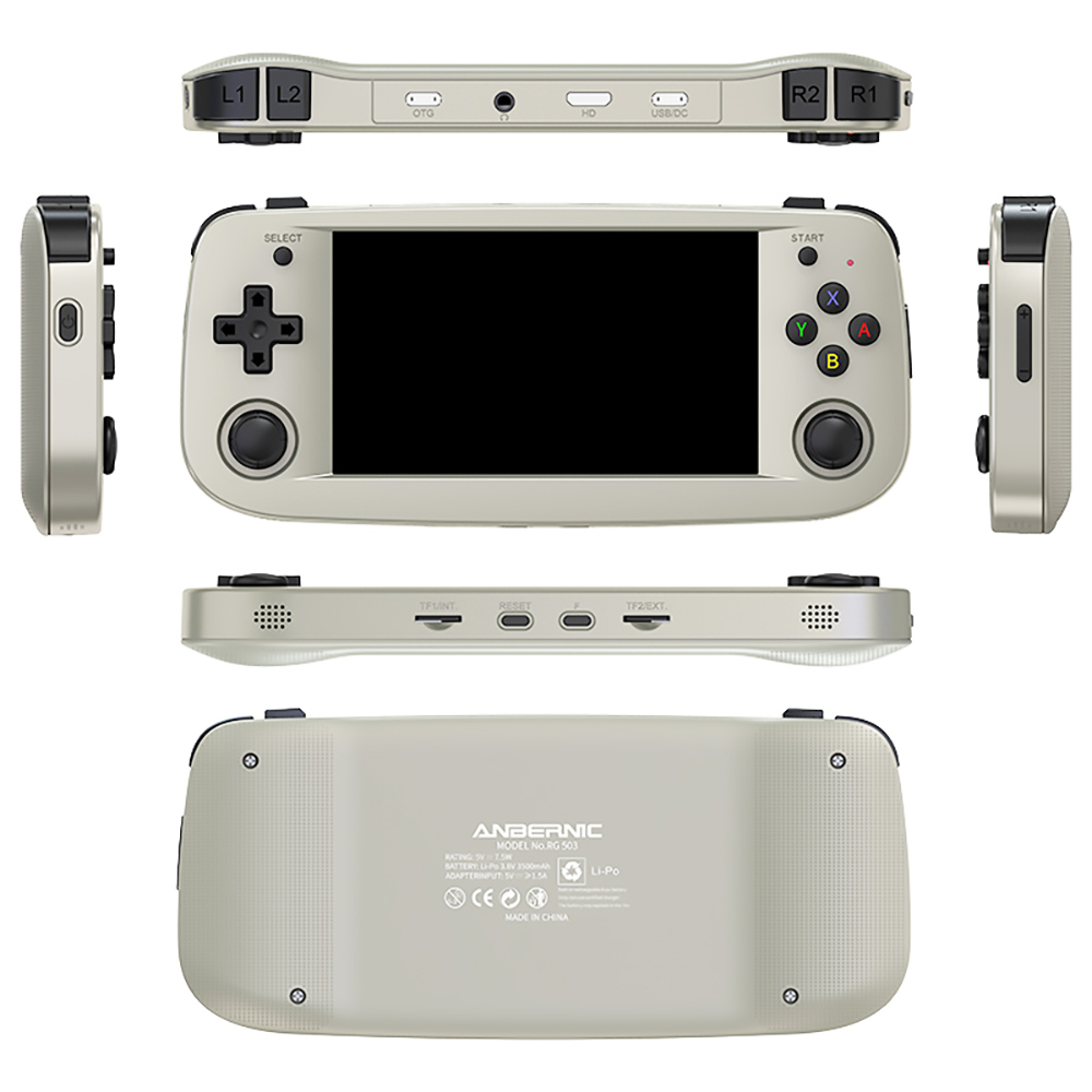 ANBERNIC RG503 Portable Game Console 1+16GB 4.95'' OLED Screen Retro WiFi Bluetooth Linux System - Grey