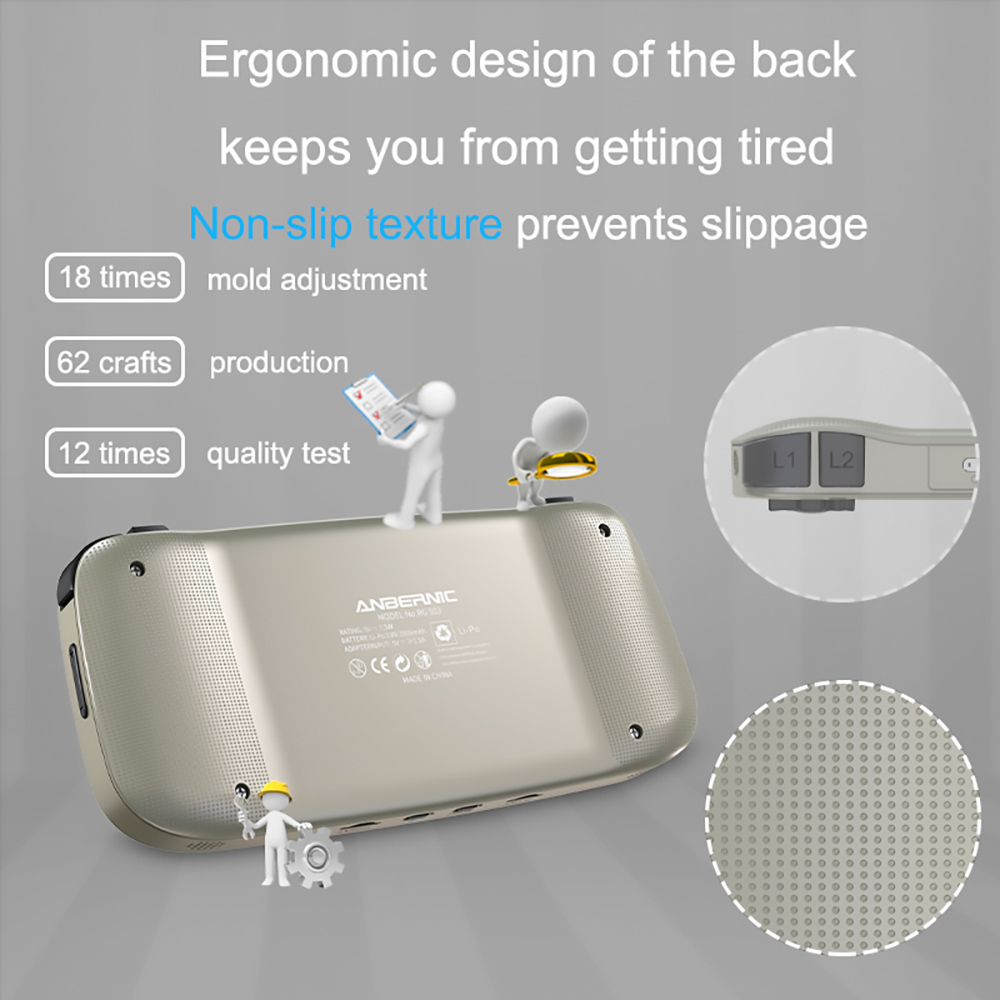 ANBERNIC RG503 Portable Game Console 1+16GB 4.95'' OLED Screen Retro WiFi Bluetooth Linux System - Grey