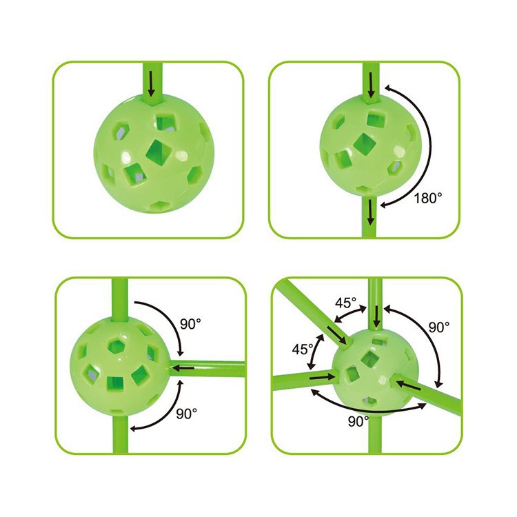 Creative Puzzles 36 Balls 51 Rods Building Toy for Kid - with Camp