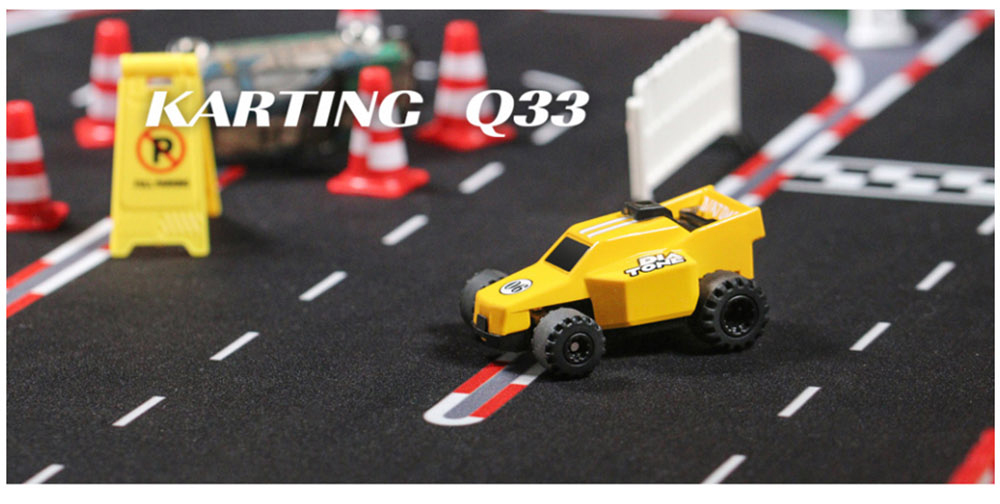 Diatone Q33 JH60823 1:76 Karting RC Car FPV 20 Mins Playing Time with Q2 Romote Control & 5.8G FPV Glasses- Yellow