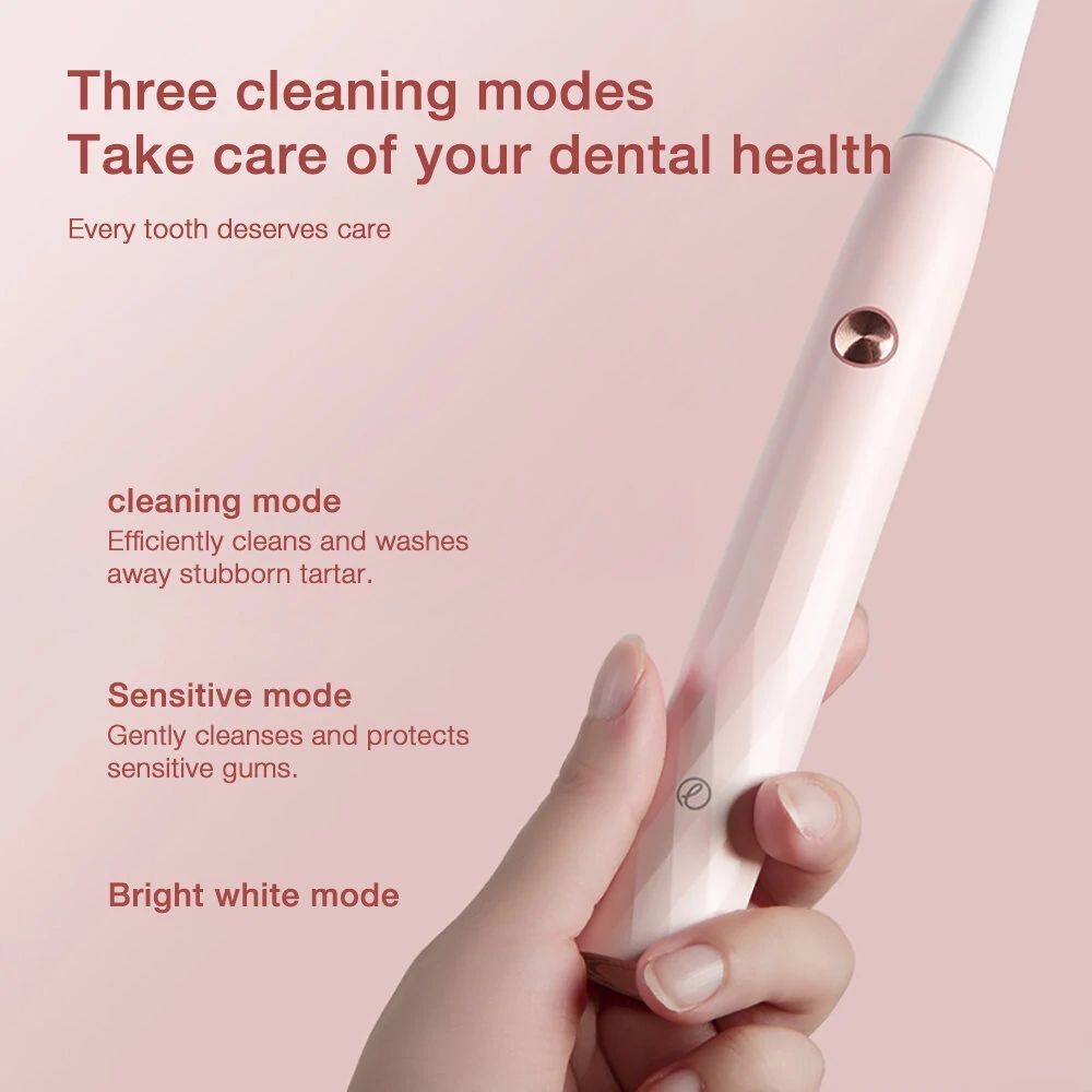 Enchen T501 Electric Toothbrush High-frequency Vibration Three Cleaning Modes Long Battery Life IPX7 Waterproof - Pink