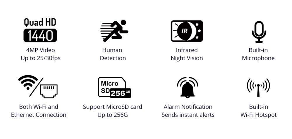 Imou Bullet 2C 4MP IP Wifi hd 4MP (QHD) Outdoor Surveillance Camera, with Built-in Microphone, IP67 Waterproof