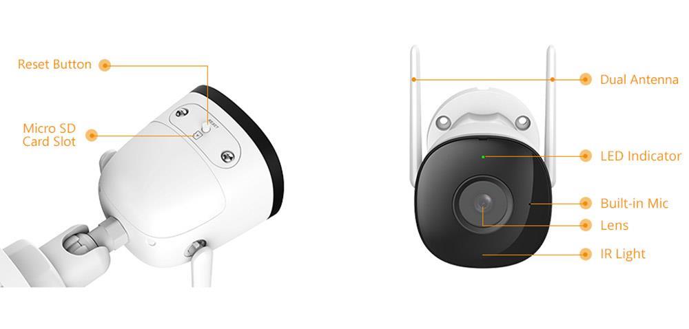 Imou Bullet 2C 4MP IP Wifi hd 4MP (QHD) Outdoor Surveillance Camera, with Built-in Microphone, IP67 Waterproof