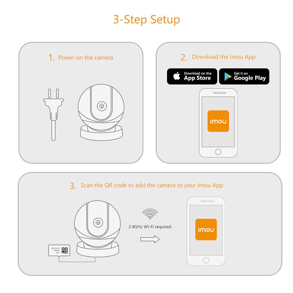 Imou REX 2MP WiFi IP Camera 360 Indoor AI Human Detection Camera Night Vision PTZ Surveillance Camera Smart Home
