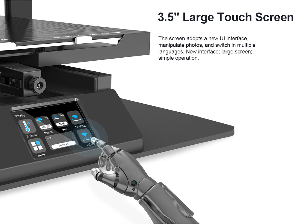 MINGDA Magician Pro 3D Printer, Auto Leveling Double Gears Direct Extrusion Resume Printing, Printing Size 400*400*400mm