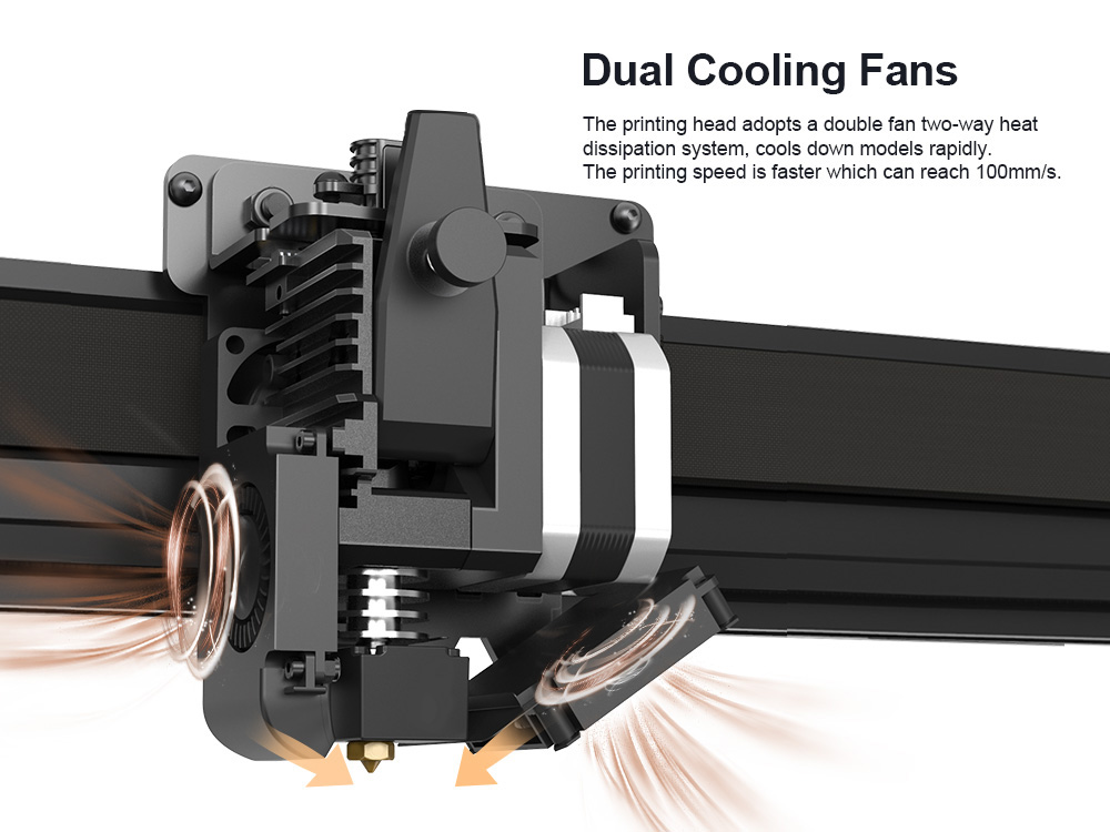 MINGDA Magician Pro 3D Printer, Auto Leveling Double Gears Direct Extrusion Resume Printing, Printing Size 400*400*400mm