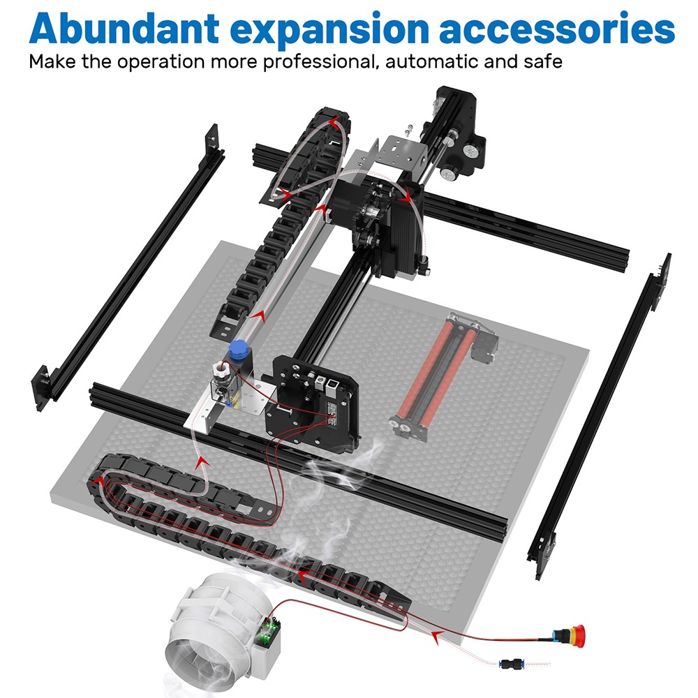 NEJE 3 Pro E30130 Laser Engraving Machine, CNC Engraver Desktop Wireless Logo Marking Automatic Air Assist - EU Plug