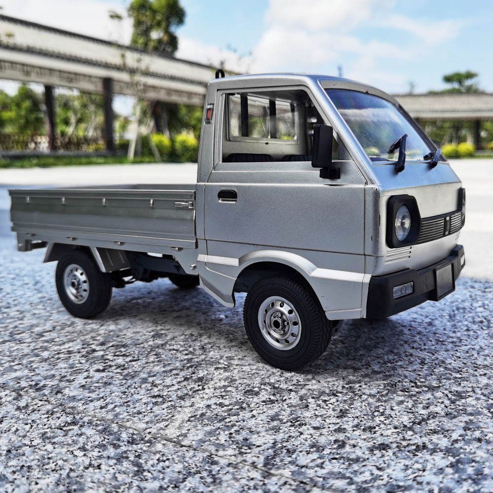 WPL D12 2.4G 1/10 2WD Off-road Military Truck RC Car - White Three Batteries