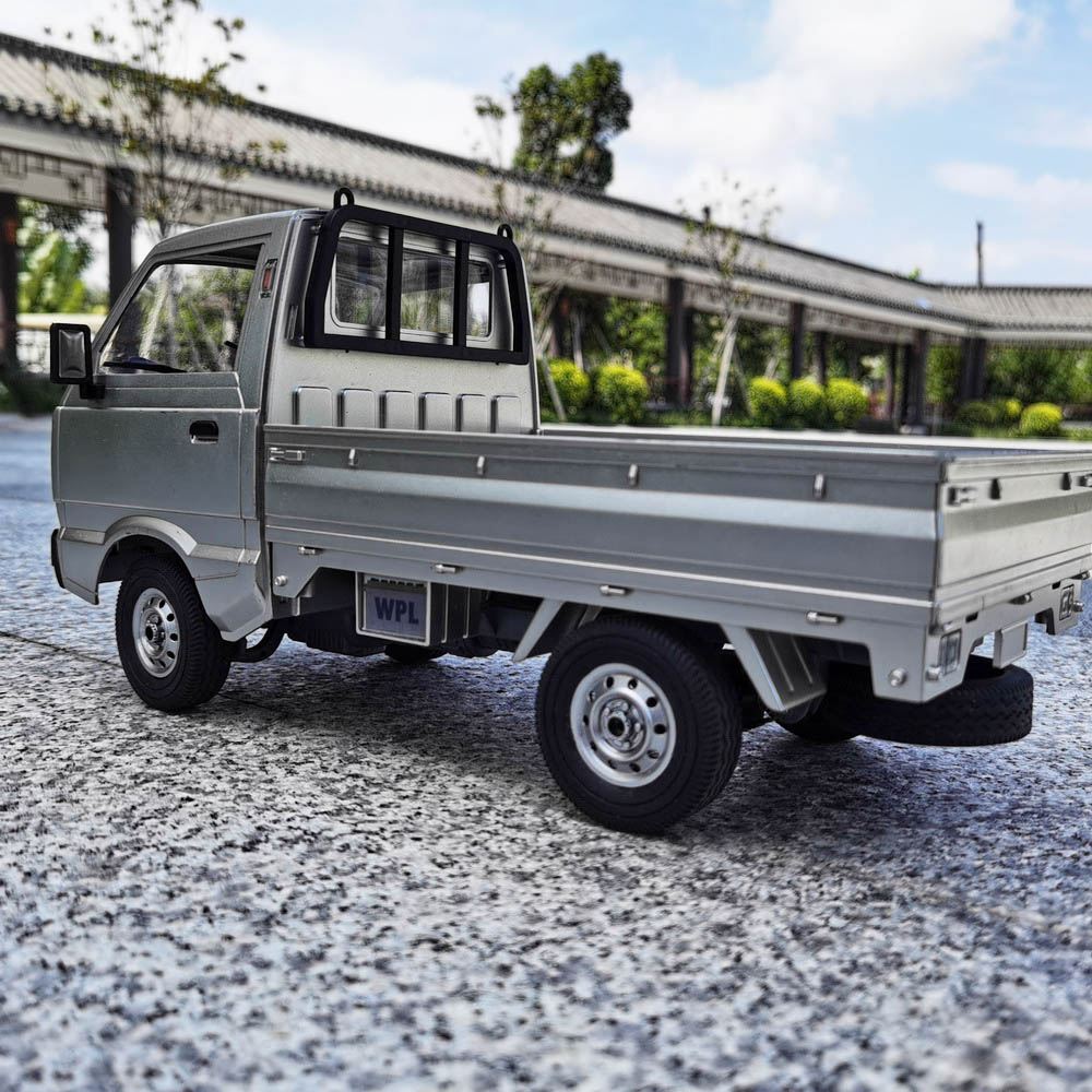 WPL D12 2.4G 1/10 2WD Off-road Military Truck RC Car - White Three Batteries