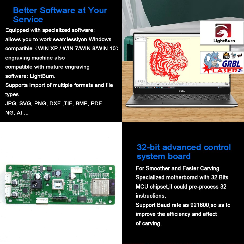 ZBAITU M37 FF80 EAIR 10W CNC Laser Engraving Cutting Machine With 32-Bit Motherboard, WiFi Offline Control