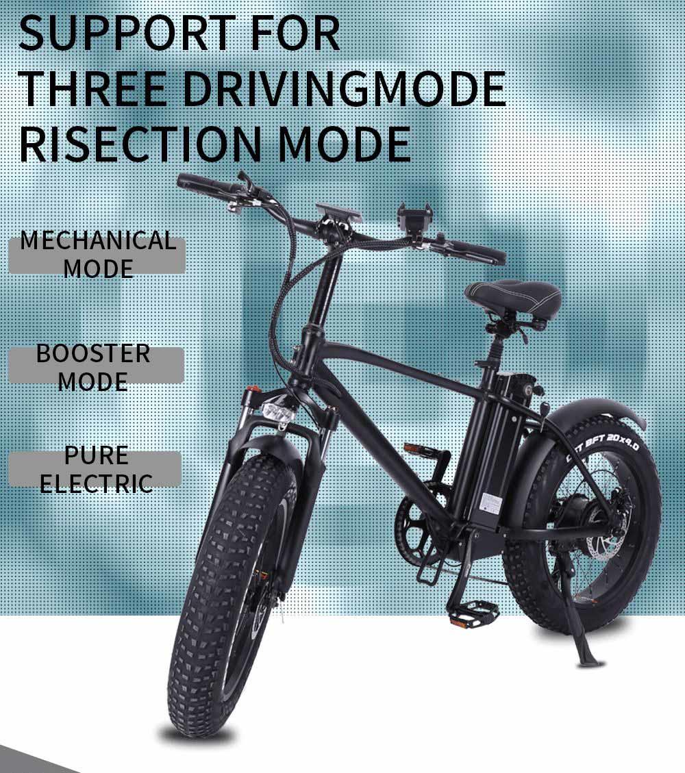 CMACEWHEEL T20 Moped Electric Bike Five Speeds 750W Motor 15Ah Smart BMS Max Speed 45km/h Smart Display Disk Brake 20 x 4.0 Fat Tires - Black