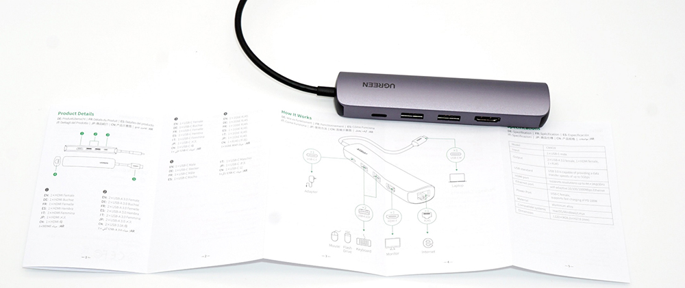 Ugreen Type USB C Hub USB C 3.1 to 4K HDMI RJ45 PD 100W Charge OTG Adapter USB C Dock for MacBook Air Pro 2020 USB 3.0