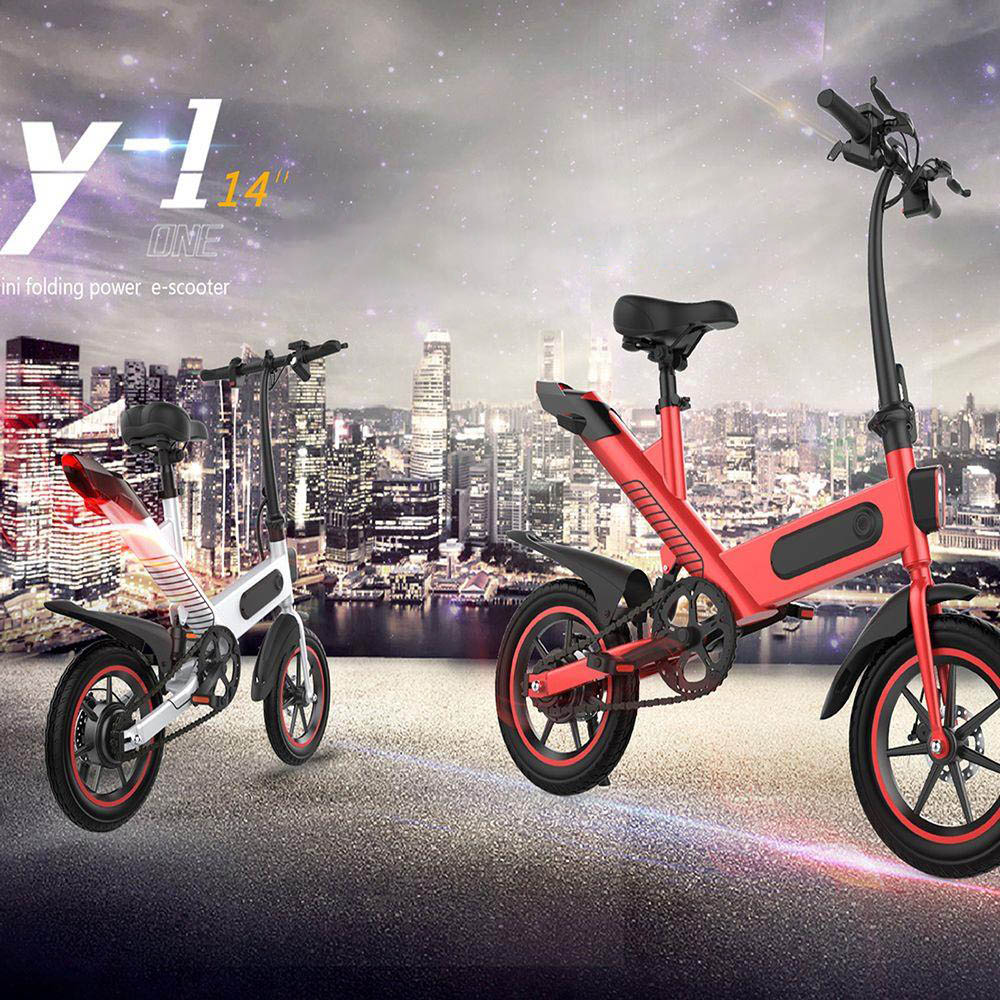 Dohiker Y-1 10Ah 36V 350W 14 Inches Moped Electric Bike Smart Folding Bike 25km/h Max Speed 50-60km Mileage - White
