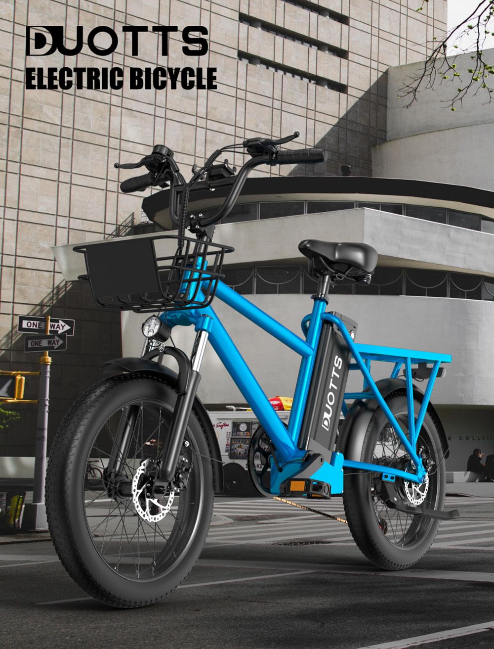DUOTTS C20 Electric Bike Cargo Bike 48V 15Ah Removable Battery 500W Motor 45km/h Max Speed - Blue