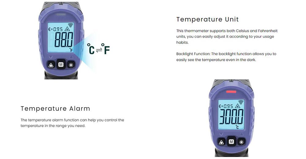 KAIWEETS Apollo 6 Non-Contact Infrared Thermometer (NOT for Humans) Temperature Gun - Black with Purple
