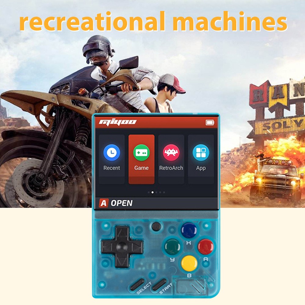 MIYOO Mini 64GB 8000 Games Retro Handheld Game Console DC PS MD SFC MAME WSC Portable Retro Arch Linux System - Blue