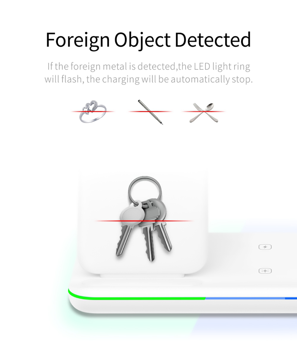 Multifunctional 15W 3-in-1 Magnetic Wireless Charger for iPhone / iWatch / Earphone, Fast Charging Base Bracket - White