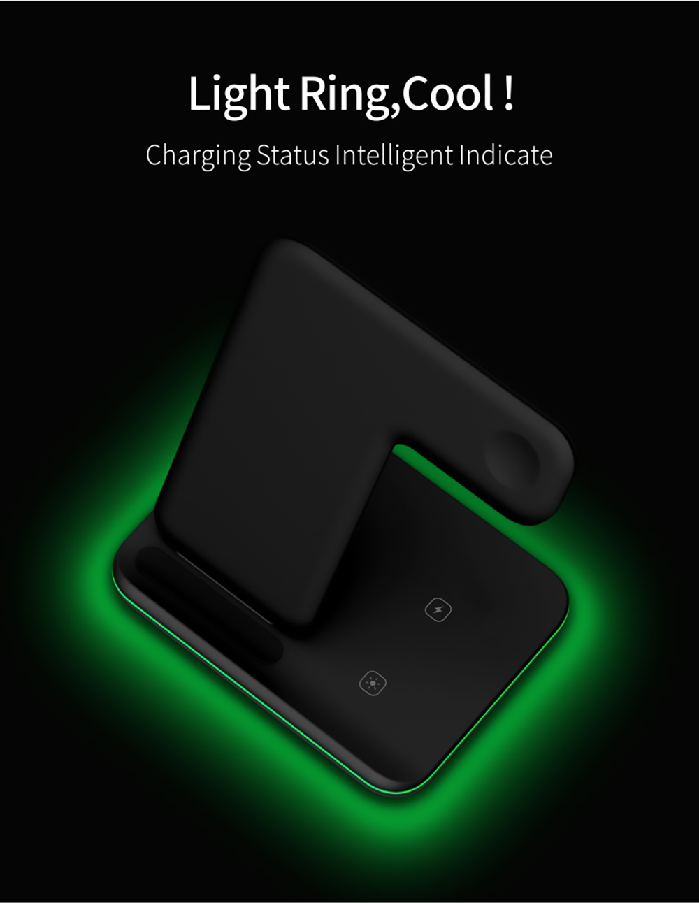 Multifunctional 15W 3-in-1 Magnetic Wireless Charger for iPhone / iWatch / Earphone, Fast Charging Base Bracket - White