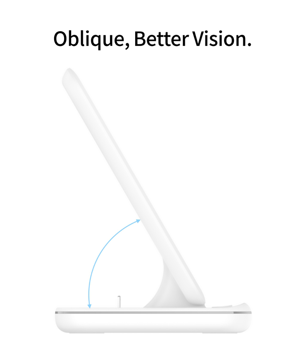 Multifunctional 15W 3-in-1 Magnetic Wireless Charger for iPhone / iWatch / Earphone, Fast Charging Base Bracket - White