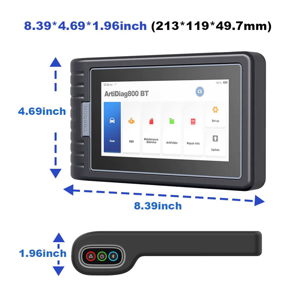 TOPDON ArtiDiag800 BT Automotive Diagnostics Tool, AutoVIN Tech 4-Core 1.3GHz Processor, 28+ Reset Service Bluetooth VCI