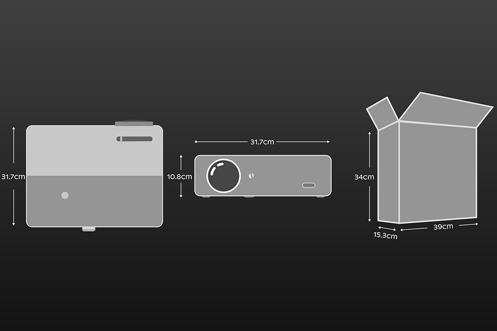 VIVIBRIGHT D5000 LCD+LED Projector, 420ANSI, 1920x1080 Pixels, 6000 Led Lumens, EU Adapter - Basic Version