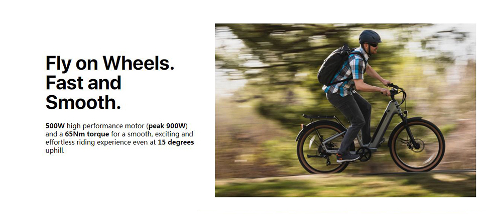 Velotric Discover 1 Electric Bicycle 500W Motor Max Speed 25km/h 48V 15Ah Battery 97KM Max Range - Blue