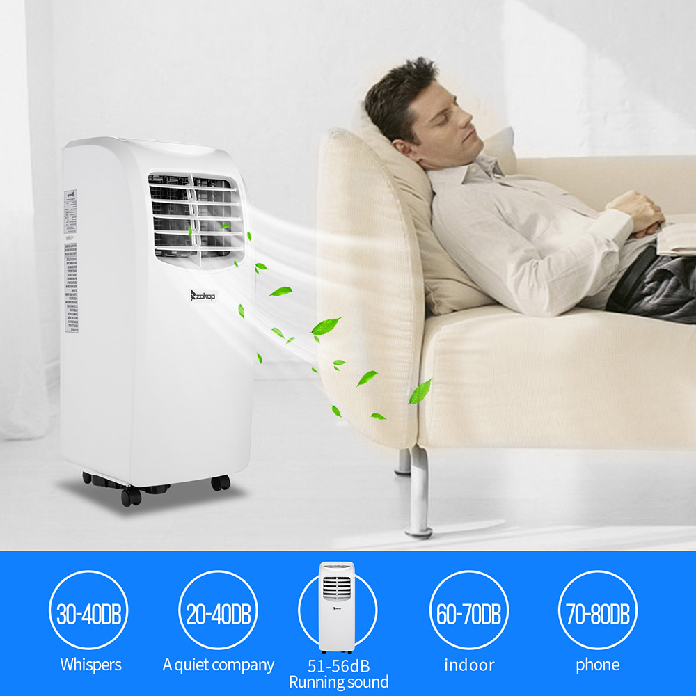 ZOKOP 8000BTU 115V/60Hz Air Conditioner with Four Casters, Side Outlet Portable Refrigeration, Remote Control Low Noise
