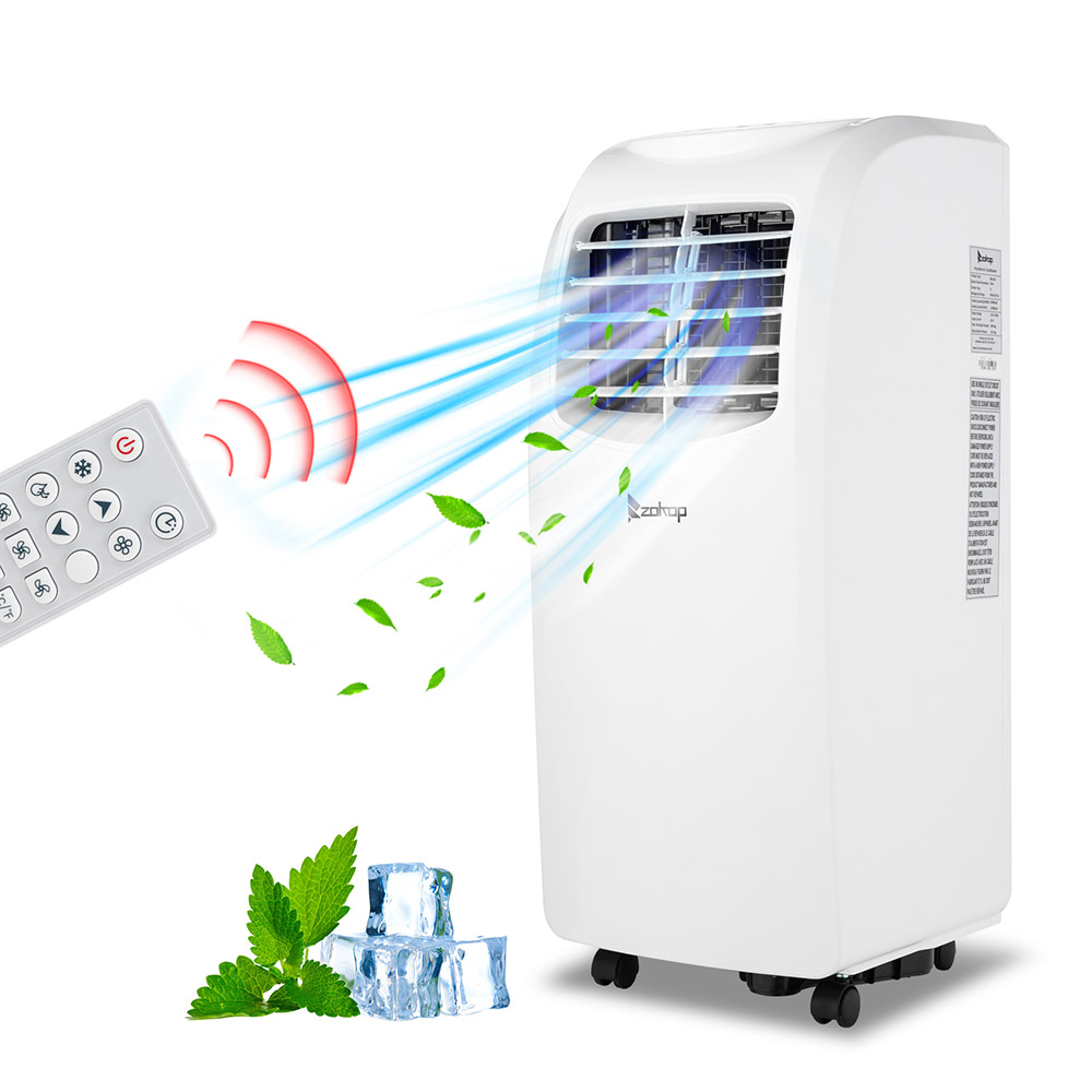 ZOKOP 8000BTU 115V/60Hz Air Conditioner with Four Casters, Side Outlet Portable Refrigeration, Remote Control Low Noise