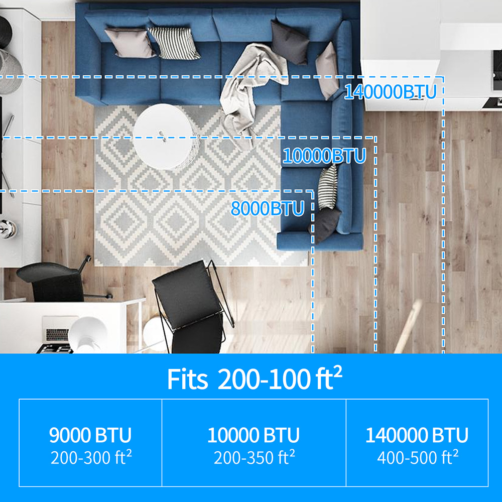 ZOKOP 8000BTU 115V/60Hz Air Conditioner with Four Casters, Side Outlet Portable Refrigeration, Remote Control Low Noise