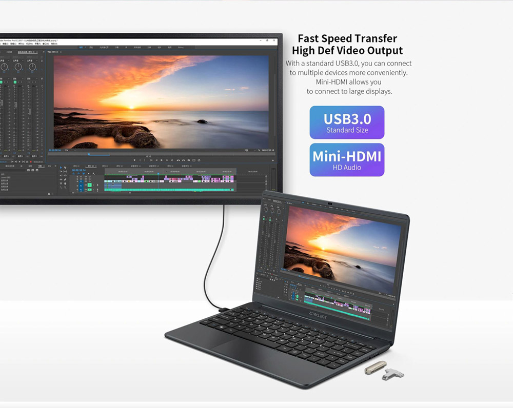 Teclast F7 Plus 3 Business Laptop Intel Celeron Gemini Lake N4120 Quad Core 14 Inch 1920*1080 8GB RAM 256GB SSD Black