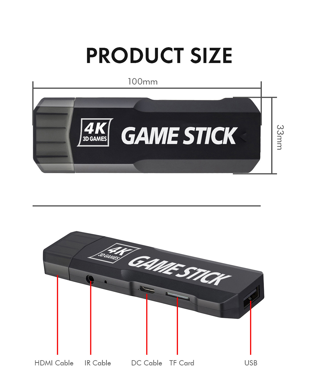 GD10 Gamebox Game Stick Game Controller, Emuelec4.3 System 50 Simulators with 32GB TF Card 10,000 Classic Games