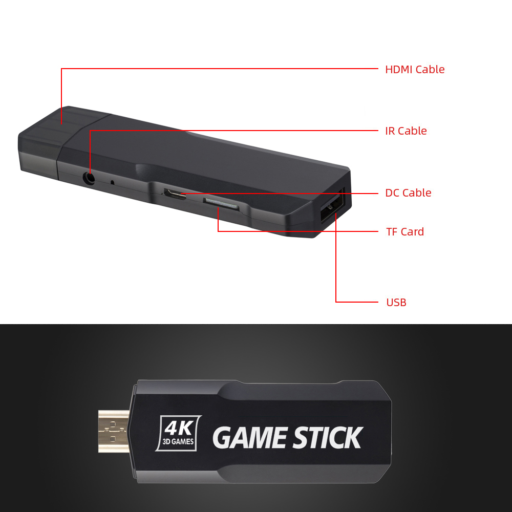 GD10 Gamebox Game Stick Game Controller, Emuelec4.3 System 50 Simulators with 32GB TF Card 10,000 Classic Games
