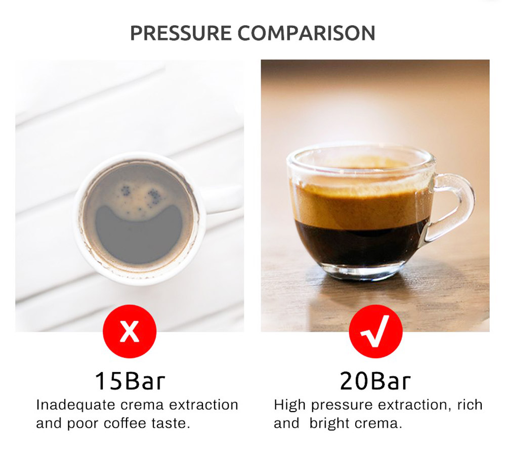 HiBREW H5 1050W Coffee Maker, 20 Bar Semi-Auto Cappuccino Espresso Coffee Machine, 1.5L Capacity, Temperature Display