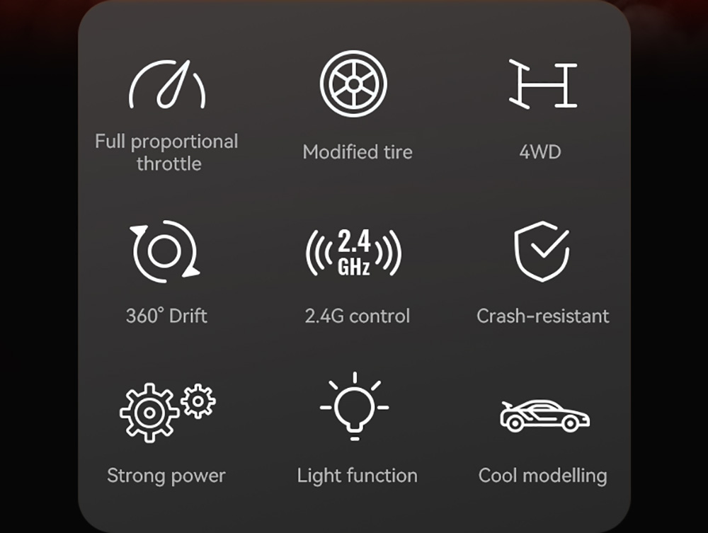 JJRC Q116 1/16 2.4G 4WD Drift RC Car Vehicle Model Toy Full Proportional Control - White