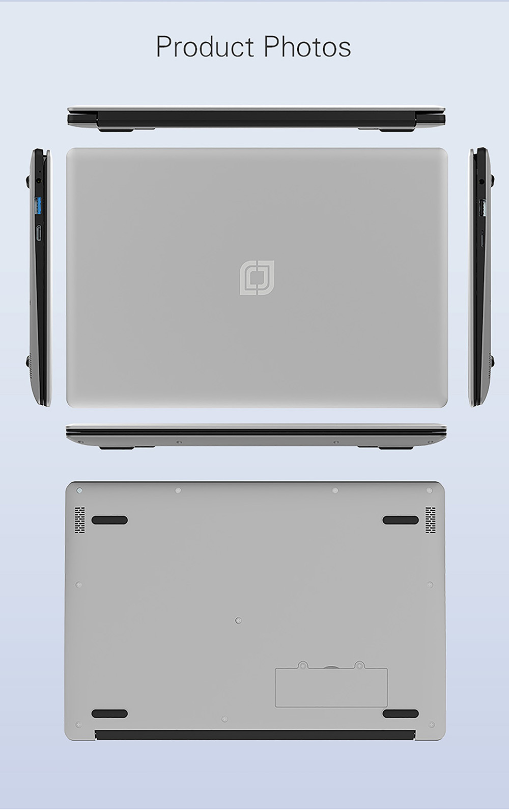 Jumper EZbook S5 GO 11.6 inch Laptop INTEL Celeron N3350 4GB DDR4 64GB eMMC 1366x768 Display Windows 10 - Grey