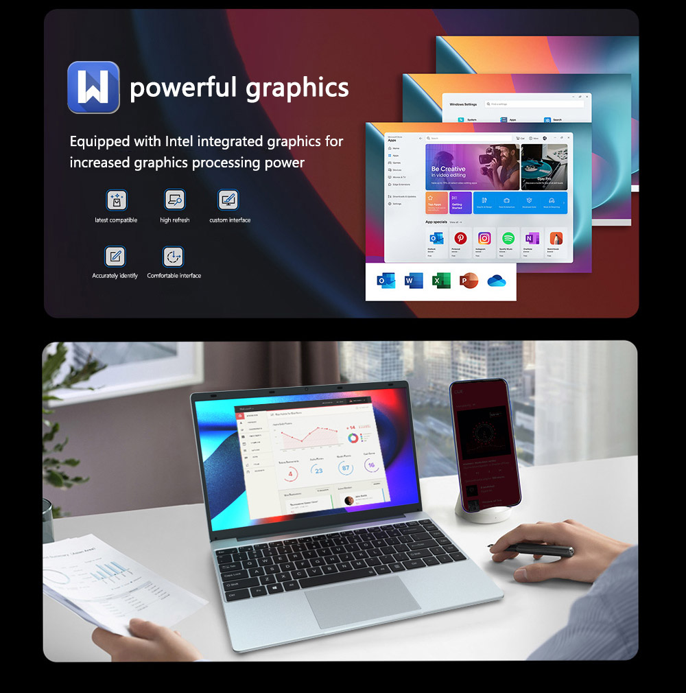 KUU XBOOK-2 14.1 inch Laptop Intel Gemini Lake J4105 8GB RAM 512GB SSD 1080P IPS WiFi Bluetooth Windows 11 pro