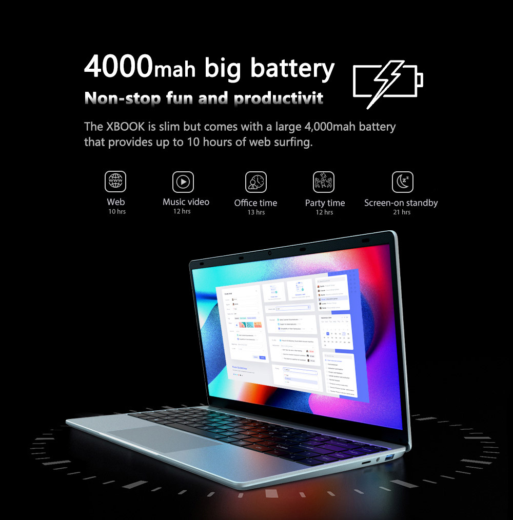 KUU XBOOK-2 14.1 inch Laptop Intel Gemini Lake J4105 8GB RAM 512GB SSD 1080P IPS WiFi Bluetooth Windows 11 pro