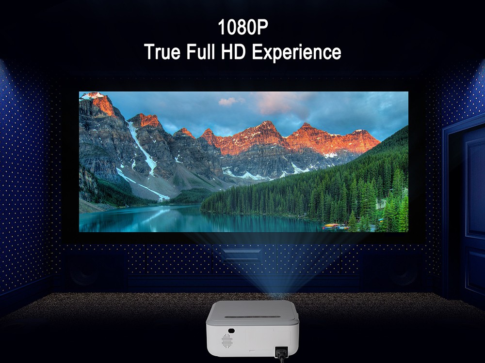 MECOOL KP1 Smart LCD Projector 700 ANSI Lumens 1902x1080P with Android 11 TV Stick Support Google Assistant - US Adapter